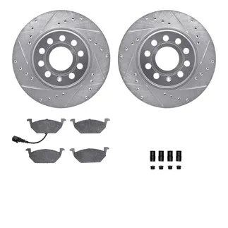 R1 Concepts WGYH1-74067 Drilled & Slotted Silver Rotor Set W/ Semi-Met Pads & Hdw